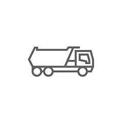 Image showing Dump truck line icon.