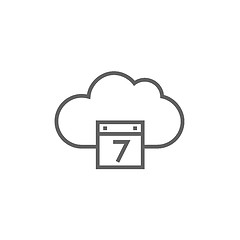 Image showing Cloud computing line icon.