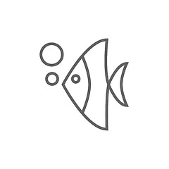 Image showing Fish under water line icon.