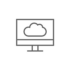 Image showing Cloud computing line icon.