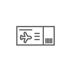 Image showing Flight ticket line icon.