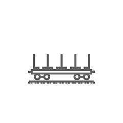 Image showing Cargo wagon line icon.