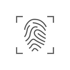 Image showing Fingerprint scanning line icon.