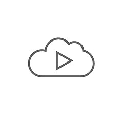 Image showing Cloud with play button line icon.