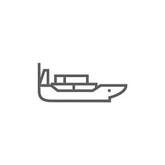 Image showing Cargo container ship line icon.