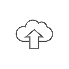 Image showing Cloud with arrow up line icon.