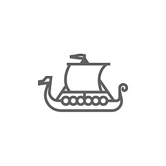 Image showing Old ship line icon.