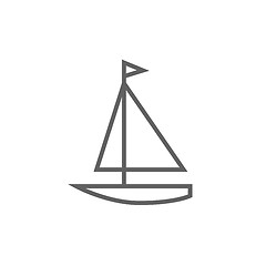 Image showing Sailboat line icon.