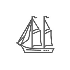 Image showing Sailboat line icon.