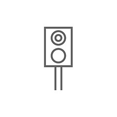 Image showing Railway traffic light line icon.