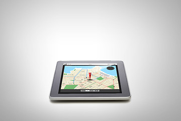 Image showing tablet pc with gps navigator map on screen