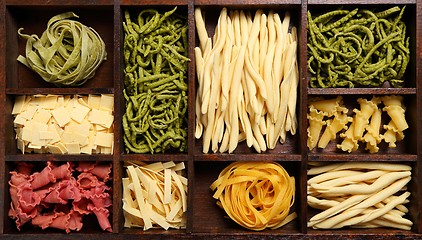 Image showing Various types of pasta.