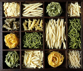 Image showing Various types of pasta.