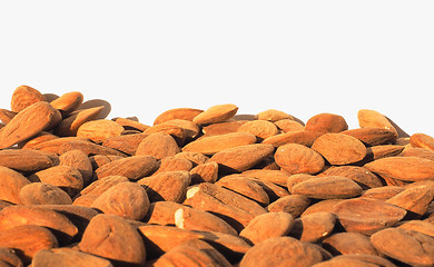 Image showing Almonds dried fruit with copy space