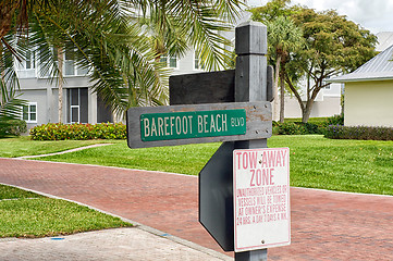 Image showing Barefoot Beach Blvd street sign