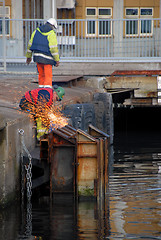 Image showing Working with harbour