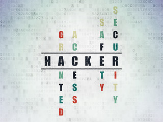 Image showing Protection concept: Hacker in Crossword Puzzle