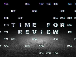 Image showing Time concept: Time for Review in grunge dark room