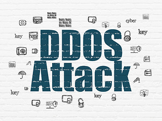 Image showing Protection concept: DDOS Attack on wall background