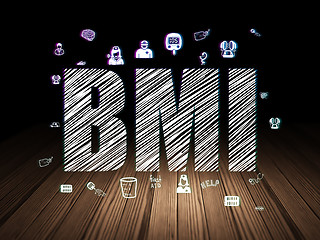 Image showing Healthcare concept: BMI in grunge dark room