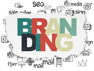 Image showing Marketing concept: Branding on Torn Paper background