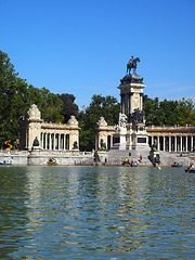 Image showing editorial  monument to King Alfonso XII in Retiro Park Madrid Sp