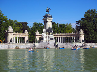 Image showing editorial  monument to King Alfonso XII in Retiro Park Madrid Sp