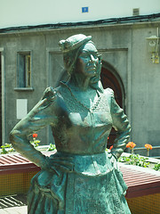 Image showing statue of singer Mary Sanchez Playa Cantera Grand Canary Island 