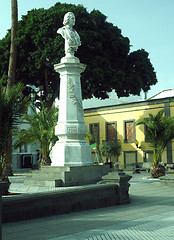 Image showing public park with monument Triana barrio neighborhood Vegueta Gra