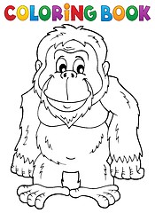 Image showing Coloring book orangutan theme 1