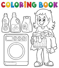 Image showing Coloring book laundry theme 1