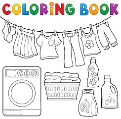 Image showing Coloring book laundry theme 2