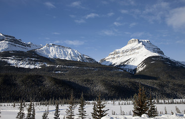 Image showing Rocky Mountains in Winter Canada