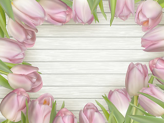 Image showing Frame of pink tulips. EPS 10