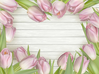 Image showing Beautiful pink tulips. EPS 10