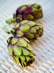 Image showing Three Ripe Artichokes