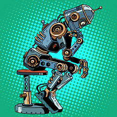 Image showing Robot thinker artificial intelligence progress