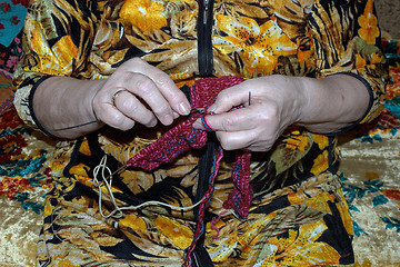 Image showing hand knitting knitting needles