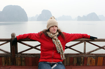 Image showing Tourist on a boat trip