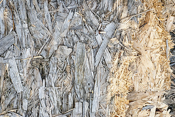 Image showing Wooden pressed shavings natural background