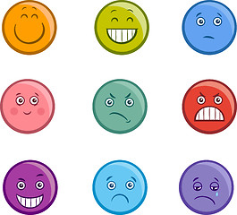 Image showing cartoon emoticons faces set