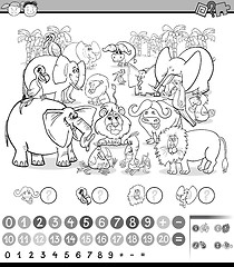 Image showing calculating game coloring page