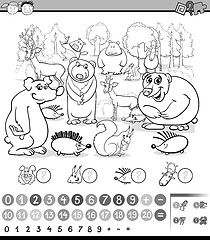 Image showing counting animals coloring book