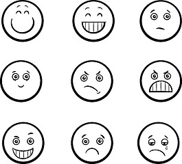 Image showing cartoon emoticons set