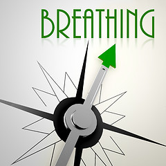 Image showing Breathing on green compass