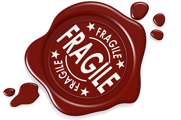 Image showing Fragile label seal isolated