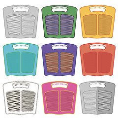 Image showing Set of Colorful Body Weigh Scales