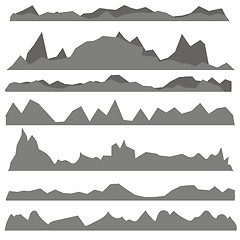 Image showing Set of Gray Mountain Silhouettes