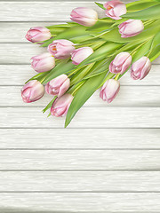 Image showing Fresh pink tulips. EPS 10 