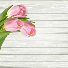 Image showing Bouquet of pinkl tulips. EPS 10